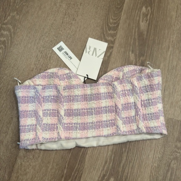 Zara Textured Pink and Purple Top - Picture 4 of 6